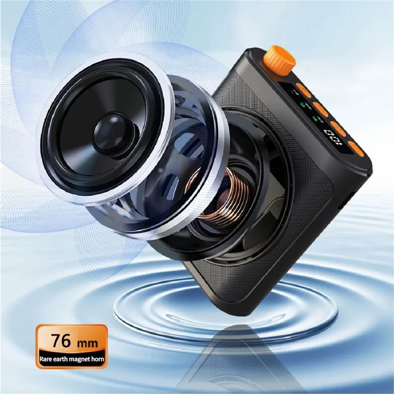 M29 Magnetic Wireless Clip-on Dual Microphone Portable Sound Amplifier for Teaching / Conferences / Performances - White