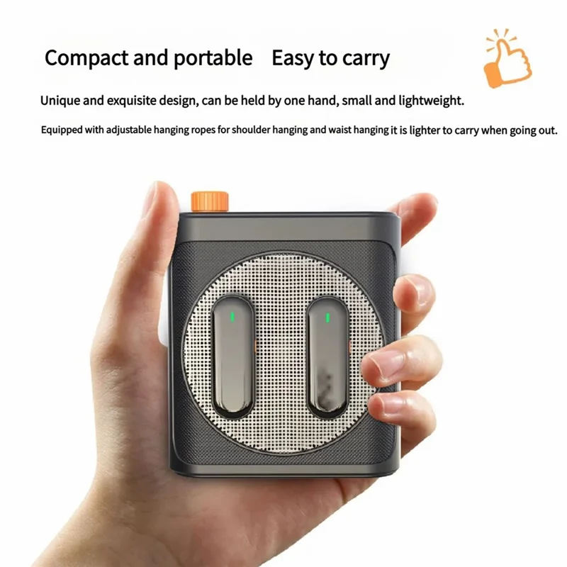 M29 Magnetic Wireless Clip-on Dual Microphone Portable Sound Amplifier for Teaching / Conferences / Performances - White