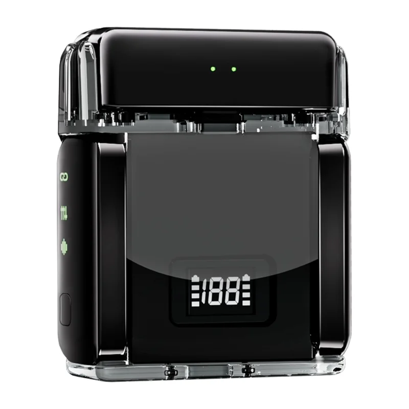 S51 Wireless Lavalier Microphone with Digital Display Charging Case AI Noise Reduction Clip On Mic, 2 Mic + 2 Receiver