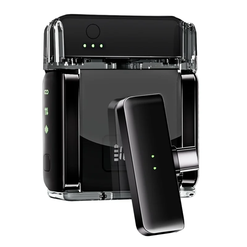 S51 Wireless Lavalier Microphone with Digital Display Charging Case AI Noise Reduction Clip On Mic, 2 Mic + 2 Receiver