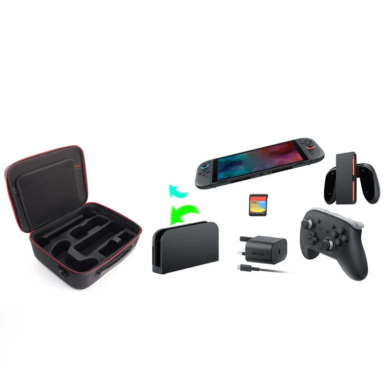 DOBE TNS-5179 For Nintendo Switch 2 Game Console Carrying Case EVA Zipper Storage Bag with Shoulder Strap