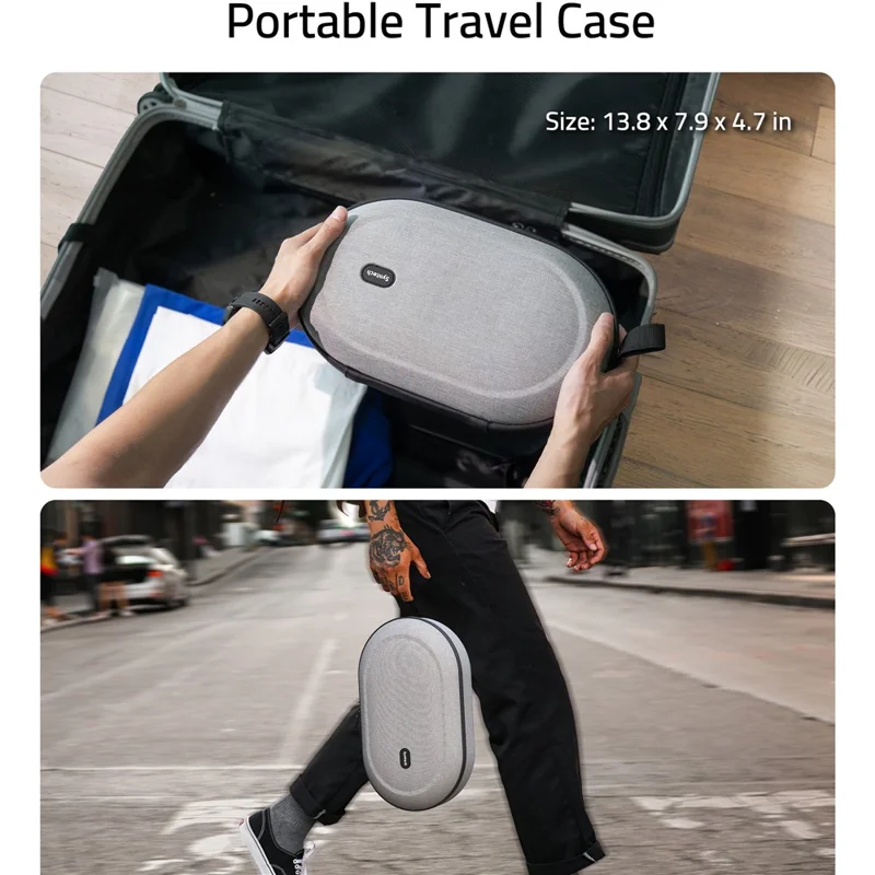 SYNTECH størrelse M opbevaringstaske til Meta Quest 3S / Quest 3 / Quest 2 / Apple Vision Pro / Pico 4 / Pico 4 Ultra VR-headset bæresæk - Grå