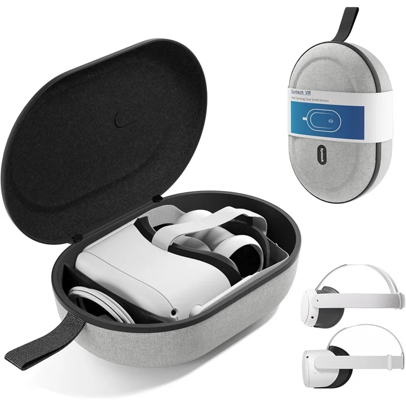 SYNTECH Size S Storage Case for Meta Quest 3S  /  Quest 3  /  Quest 2 VR Headset EVA Hard Shell Carrying Bag - Grey