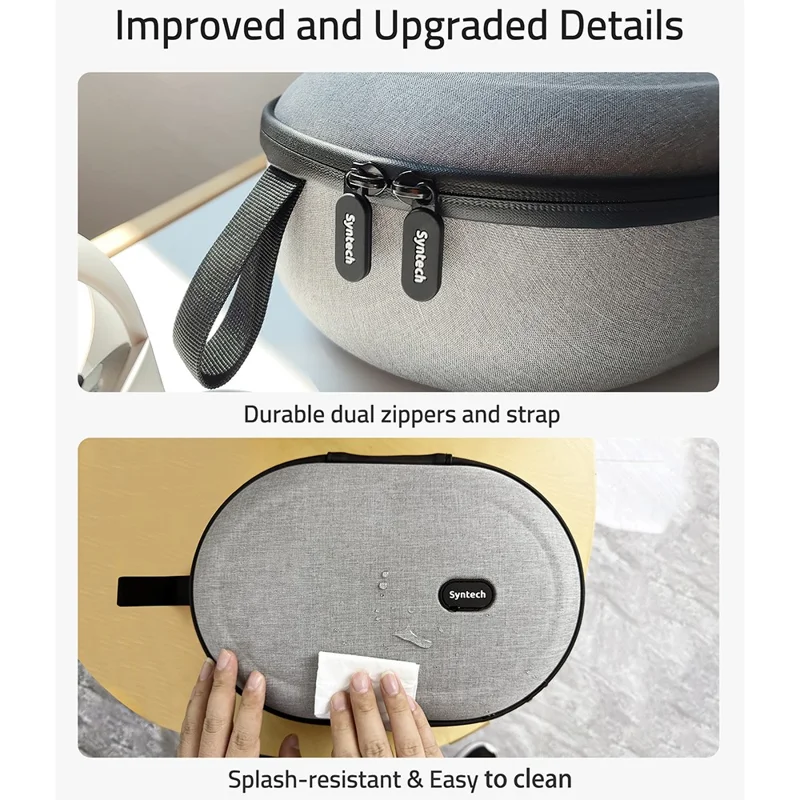 SYNTECH Size S Storage Case for Meta Quest 3S  /  Quest 3  /  Quest 2 VR Headset EVA Hard Shell Carrying Bag - Grey