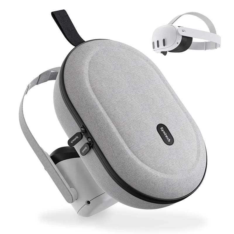 SYNTECH Size S Storage Case for Meta Quest 3S  /  Quest 3  /  Quest 2 VR Headset EVA Hard Shell Carrying Bag - Grey
