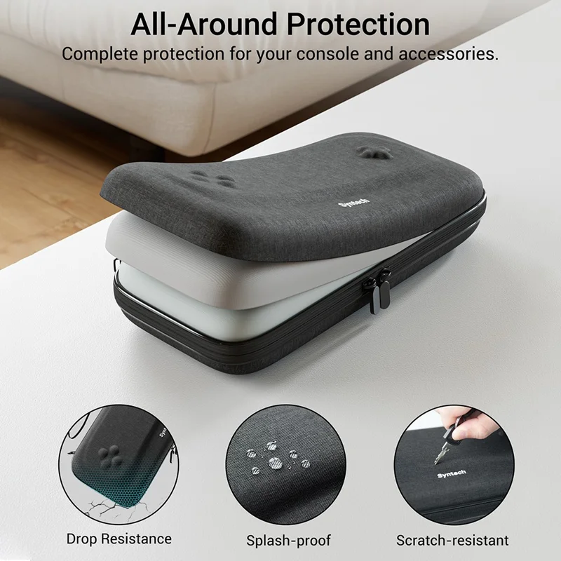 SYNTECH voor Nintendo Switch 2 draagtas spelkaartorganizer hardcover reistas - Zwart