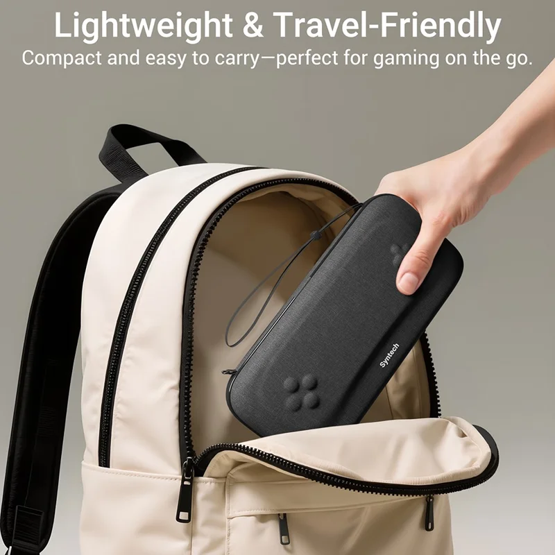 SYNTECH voor Nintendo Switch 2 draagtas spelkaartorganizer hardcover reistas - Zwart