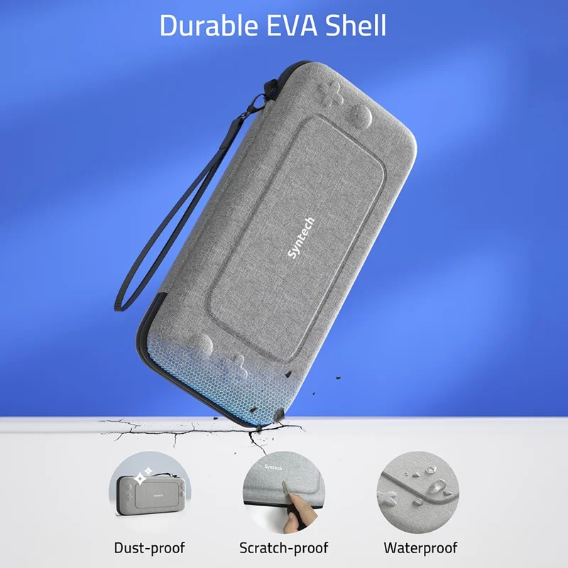 SYNTECH For Nintendo Switch  /  Switch OLED Carrying Case with 10 Game Card Slots Organizer Storage Bag - Grey