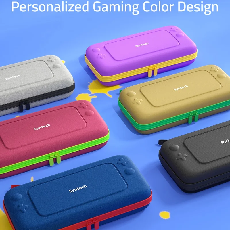 SYNTECH For Nintendo Switch  /  Switch OLED Carrying Case with 10 Game Card Slots Organizer Storage Bag - Grey