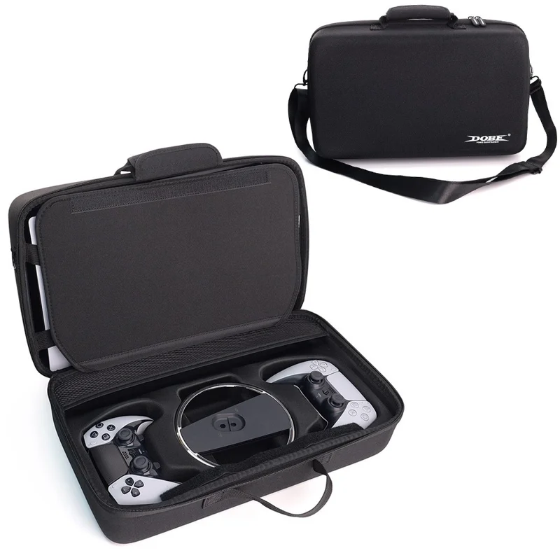 DOBE TP5-5511 Game Console Carrying Case for Sony PlayStation 5 Pro / 5 Slim EVA Hard Shell Protective Storage Bag with Zipper - Black