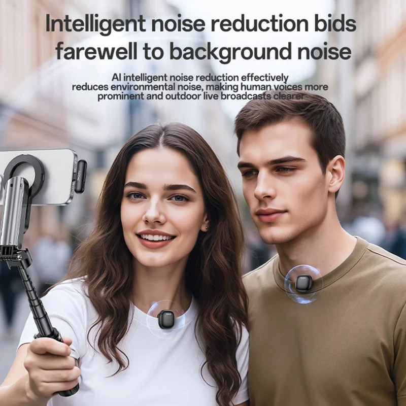 YESIDO KR20 iP Plug High Fidelity Audio Wireless Lapel Mic AI Noise Cancelling Lavalier Microphone