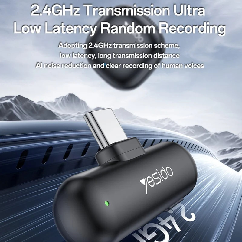 YESIDO KR20 iP Plug High Fidelity Audio Wireless Lapel Mic AI Noise Cancelling Lavalier Microphone