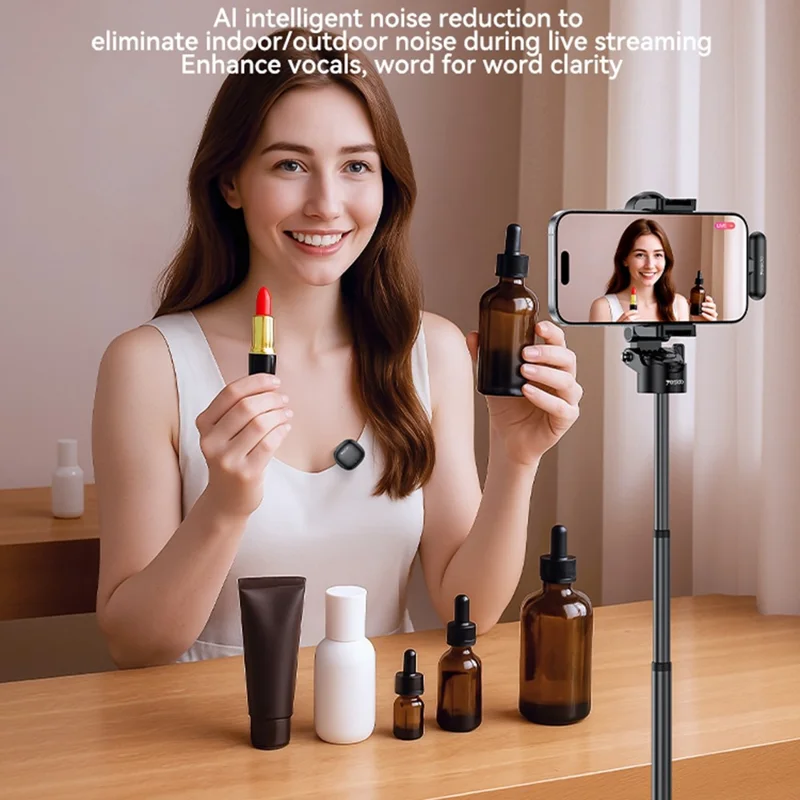 YESIDO KR20 iP Plug High Fidelity Audio Wireless Lapel Mic AI Noise Cancelling Lavalier Microphone