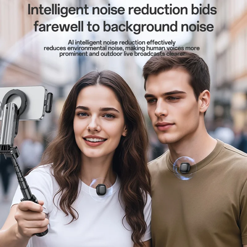 YESIDO KR21 Type C Plug AI Noise Cancelling Lavalier Microphone Low Latency Wireless Lapel  Mic