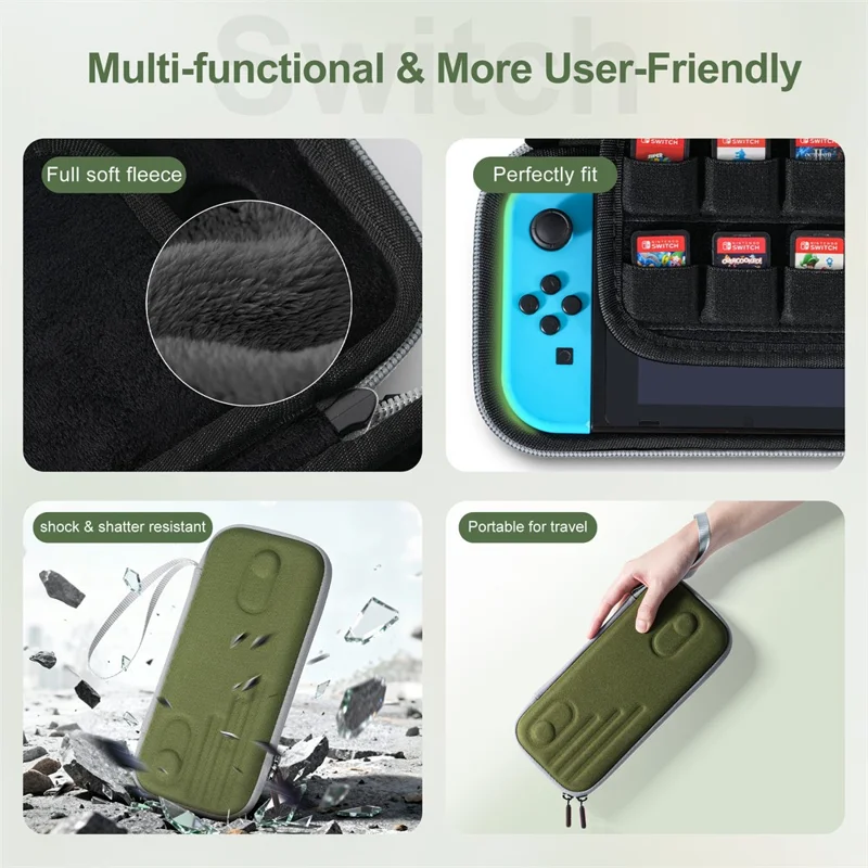 STARTRC GAMES Carrying Case for Nintendo Switch Console Portable Storage Bag with Game Card Slots