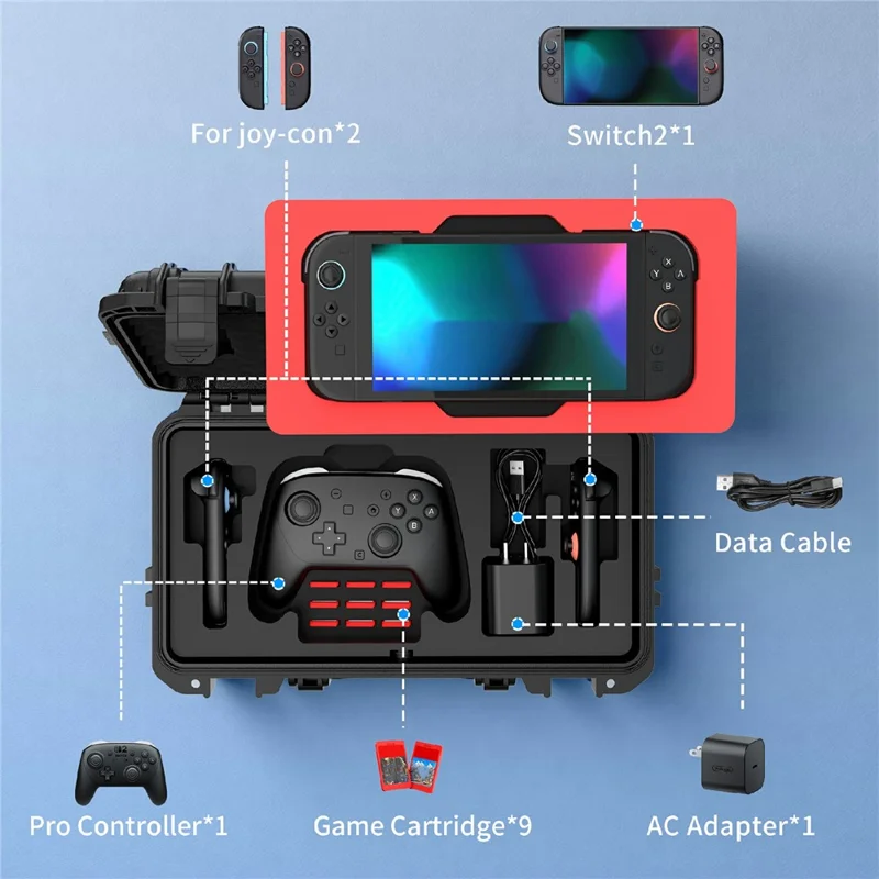 STARTRC GAMES portabel vattentät väska för Nintendo Switch 2 bärbar hårdskal spelkonsol förvaringslåda