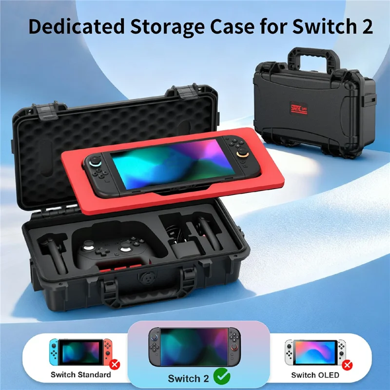 STARTRC GAMES portabel vattentät väska för Nintendo Switch 2 bärbar hårdskal spelkonsol förvaringslåda
