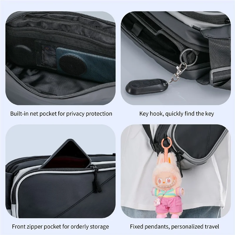 STARTRC GAMES Handhållen spelkonsol, diagonalväska med hård innerfodral och tvåvägs blixtlås, förvaringsväska