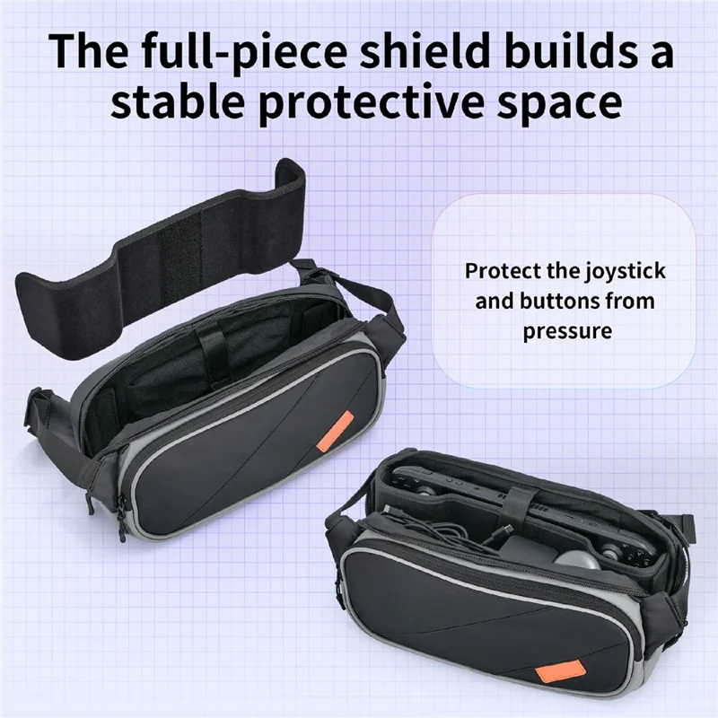 STARTRC GAMES Handhållen spelkonsol, diagonalväska med hård innerfodral och tvåvägs blixtlås, förvaringsväska
