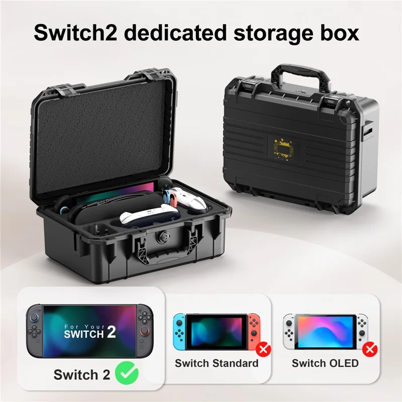 Vattentät väska för Nintendo Switch 2 ABS hårddel skyddsfodral förvaringslåda komplett tillbehörsorganizer med bärhandtag
