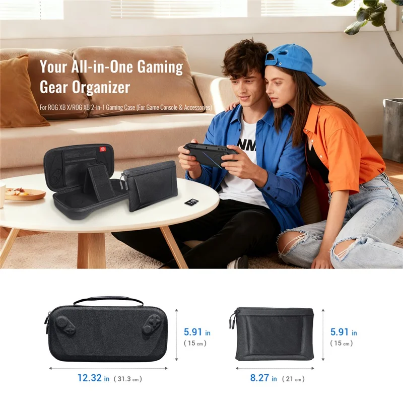 JYS-X158 til Asus ROG Xbox Ally X (2025) / Ally (2025) bærbar konsol opbevaringstaske vandtæt stødfast beskyttende taske med aftagelig tilbehørstaske