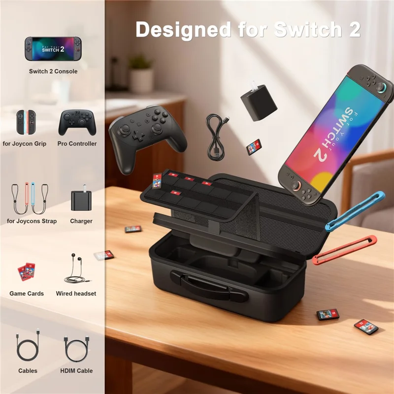 STARTRC GAMES For Nintendo Switch 2 Console / Switch 2 Pro Controller Carrying Case Travel PU Storage Bag