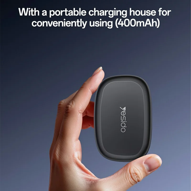 YESIDO KR23 Lavalier Microphone Set with iP Receiver AI Smart Noise Cancelling Mini Mic for Indoor / Outdoor - Black