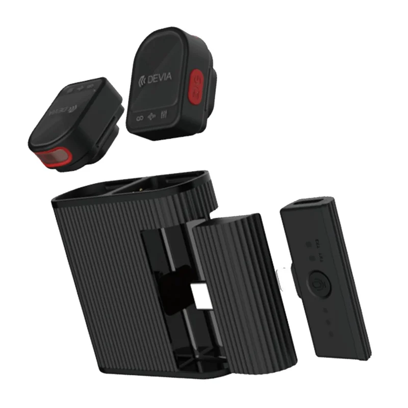 DEVIA H01 Drahtloses Mikrofon Ultra1 Geringe Latenz Magnetisches Clip-On-Mikrofon für Live-Streaming (Mini-Version) - Schwarz