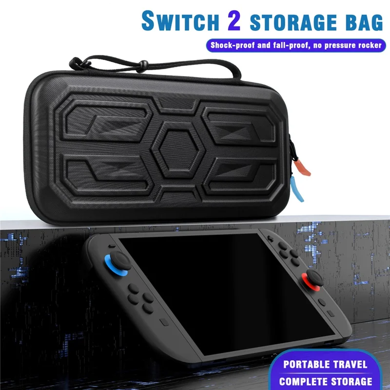 Portable Carrying Case for Nintendo Switch 2 EVA Hard Shell Protective Storage Bag with 2Pcs Joystick Caps