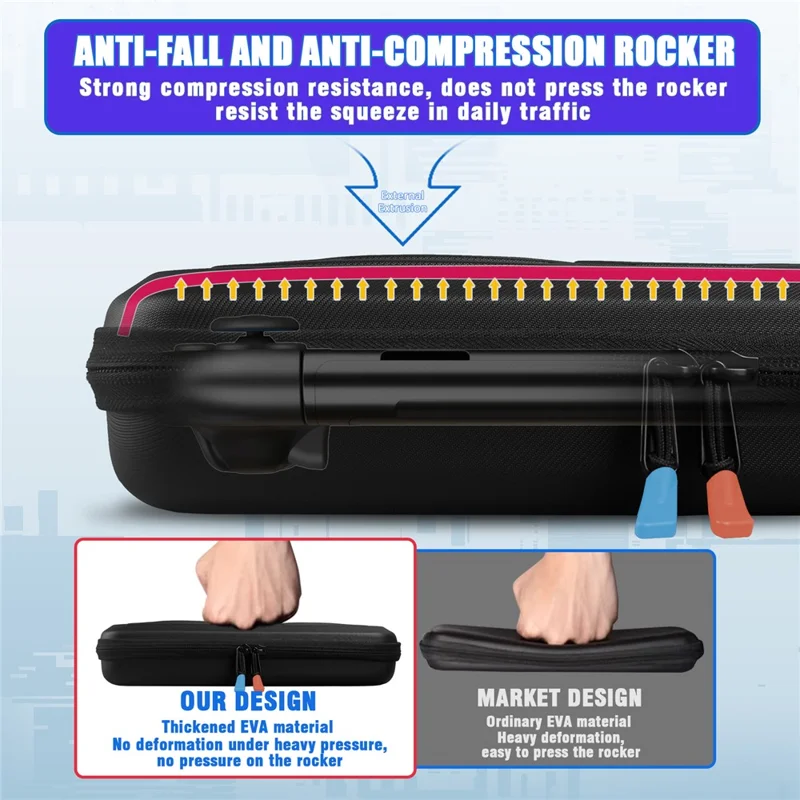 Portable Carrying Case for Nintendo Switch 2 EVA Hard Shell Protective Storage Bag with 2Pcs Joystick Caps