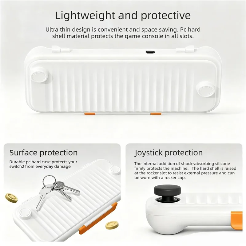 For Nintendo Switch 2 Game Console Hard Shell Case Translucent Matte PC Protective Storage Cover - White