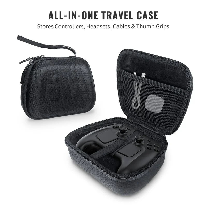 JYS SDM009 Controller Carrying Case for Steam Controller  /  Switch Pro  /  Switch 2 Pro  /  PS5  /  PS4  /  Xbox Hard EVA Travel Storage Bag - Black