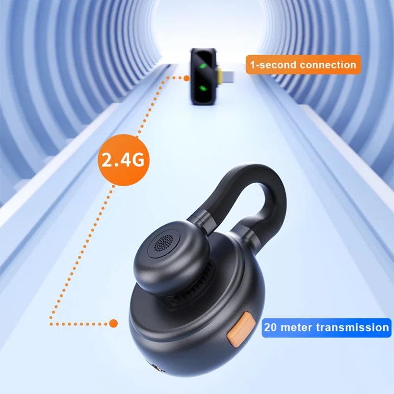 Kit micro-cravate sans fil QY90 avec boîtier de chargement Type-C, micro-cravate numérique à affichage numérique, faible latence 2,4 G (2 micros + 1 récepteur) - Noir