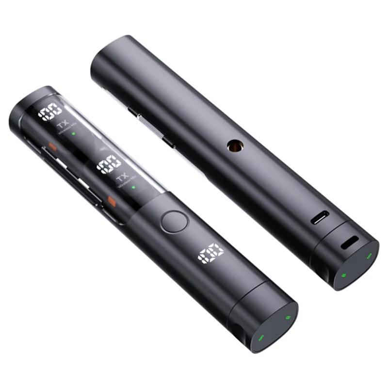 Draadloze QY99 Lavaliermicrofoon met oplaadcase AI-ruisonderdrukking Type-C Lavaliermicrofoon voor interview live stream (2 microfoons + 1 ontvanger)