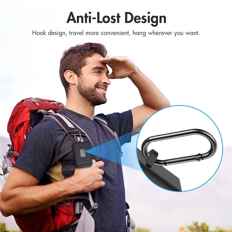 PULUZ PU744 For DJI Mic Mini Charging Case Silicone Protective Cover Shockproof Dustproof with Carabiner - Black