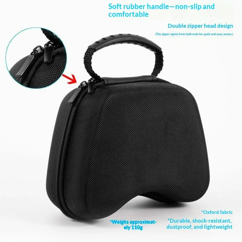 Storage Pouch for Sony PlayStation 5 / Xbox Series X / Series S / Nintendo Switch Pro EVA Material Shockproof Portable Case - Black