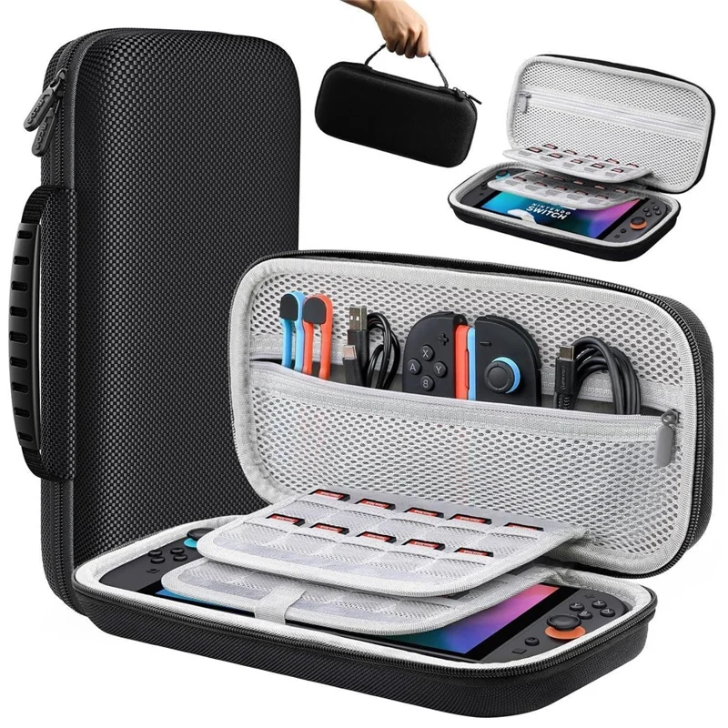 For Nintendo Switch 2 Carrying Case 20-Cartridge EVA + Oxford Fabric Shockproof Storage Bag