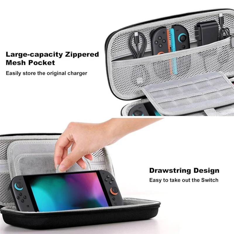 For Nintendo Switch 2 Carrying Case 20-Cartridge EVA + Oxford Fabric Shockproof Storage Bag