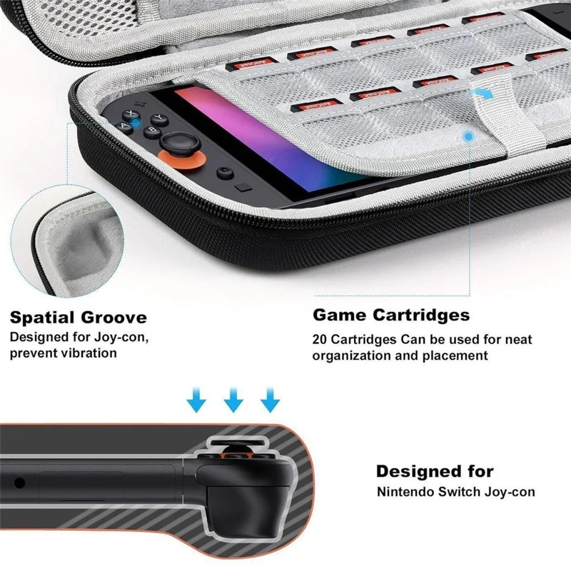 For Nintendo Switch 2 Carrying Case 20-Cartridge EVA + Oxford Fabric Shockproof Storage Bag