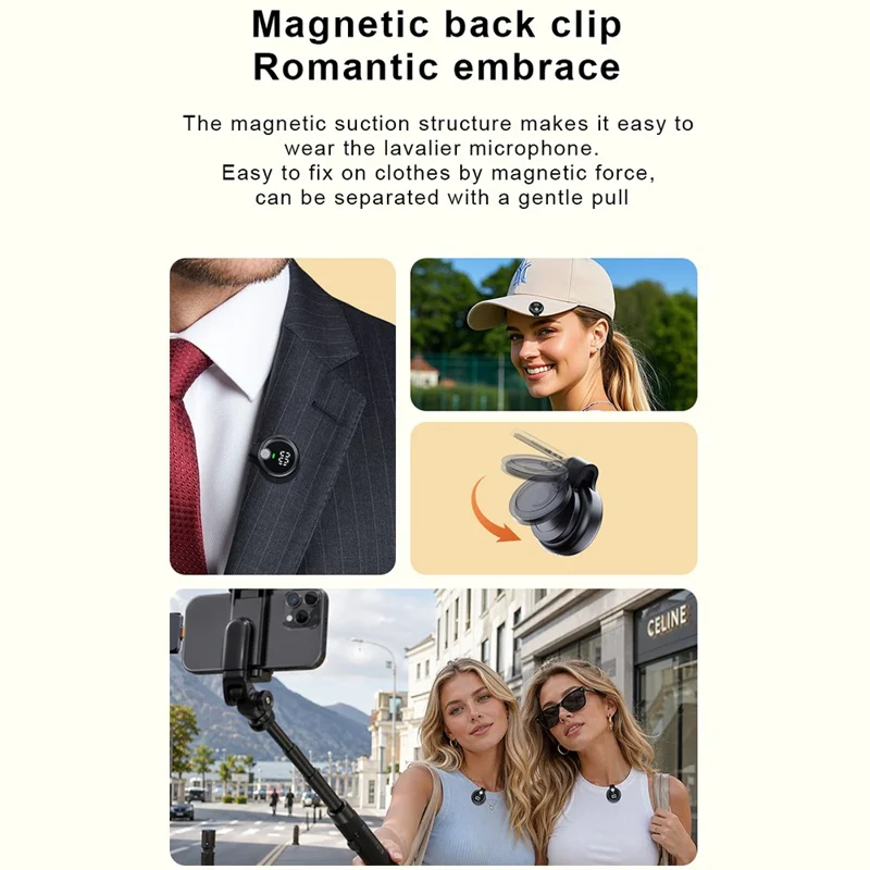 QY30 2Pcs 2.4G Wireless Lavalier Microphones with Receiver Noise Cancelling Lapel Mic for Live Streaming