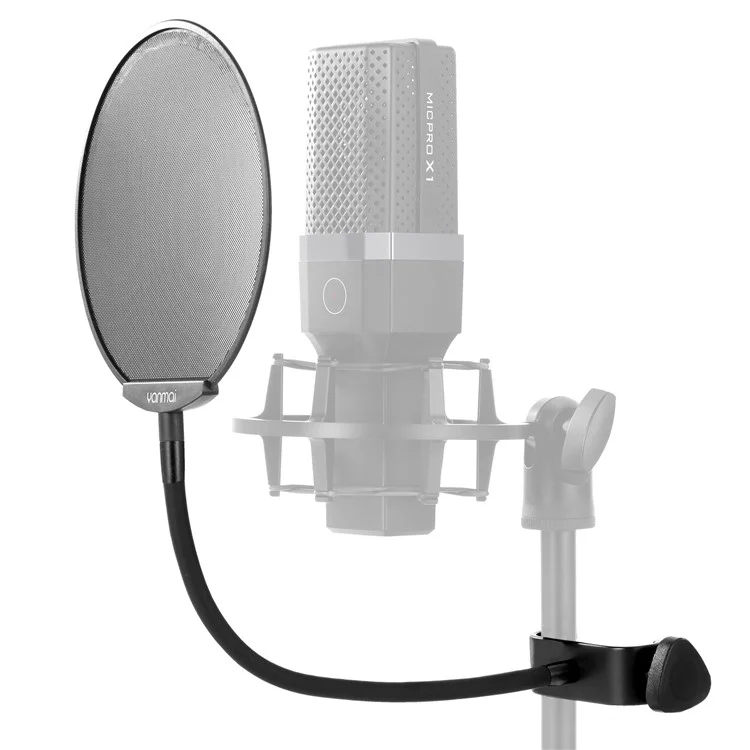 Microphone à condensateur de studio YANMAI PS-6 avec filtre anti-pop en acier maille filtre, accessoire pour diffusion en direct