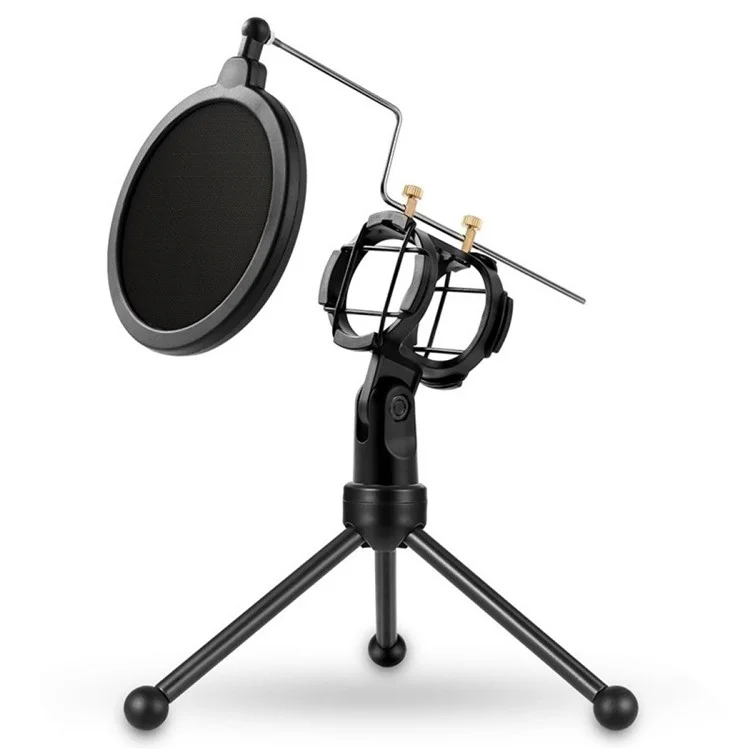 Yanmai PS-3 Portable Pop Filter Filter Mesh Soporte de Escritorio a Prueba de Amortiguadores - Negro