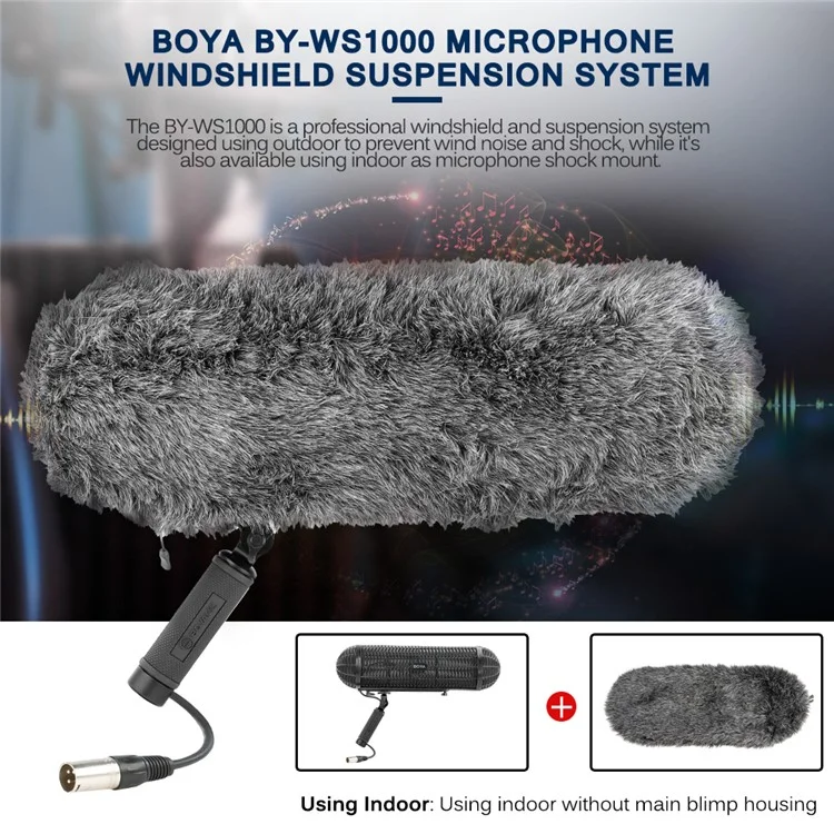 Boya BY-WS1000 Mic Blimp Windschutzhängessystem Zubehör Für Schrotflintenmikrofon