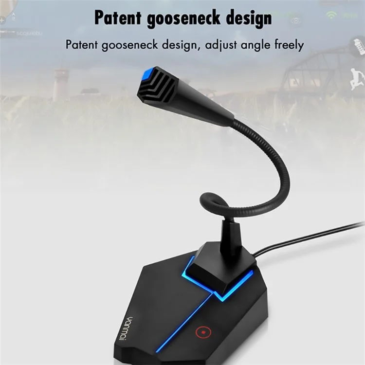 Yanmai G25 RGB Wired Desktop Microfone Condensador USB Plug Play Mic Para Gravação/jogo/video/webcast Vídeo/conferência Webcast