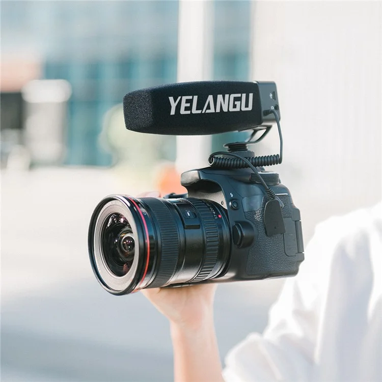 YELANGU MIC09 Professional On-Camera Interview Gain Microphone 3.5mm Audio Plug for DSLR Camera VLOG