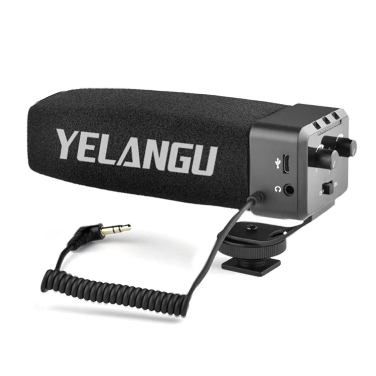 YELANGU MIC09 Professional On-Camera Interview Gain Microphone 3.5mm Audio Plug for DSLR Camera VLOG