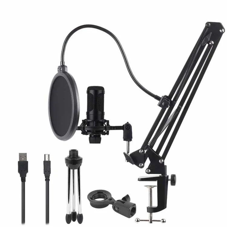 A6+35 Mikrofon-Set USB verkabelt, unidirektionales Mikrofon, externe Nieren-Aufnahmemikrofon-Set mit schockresistenter Halterung für Livestreaming/Gaming/Karaoke/Gesang/Unterricht