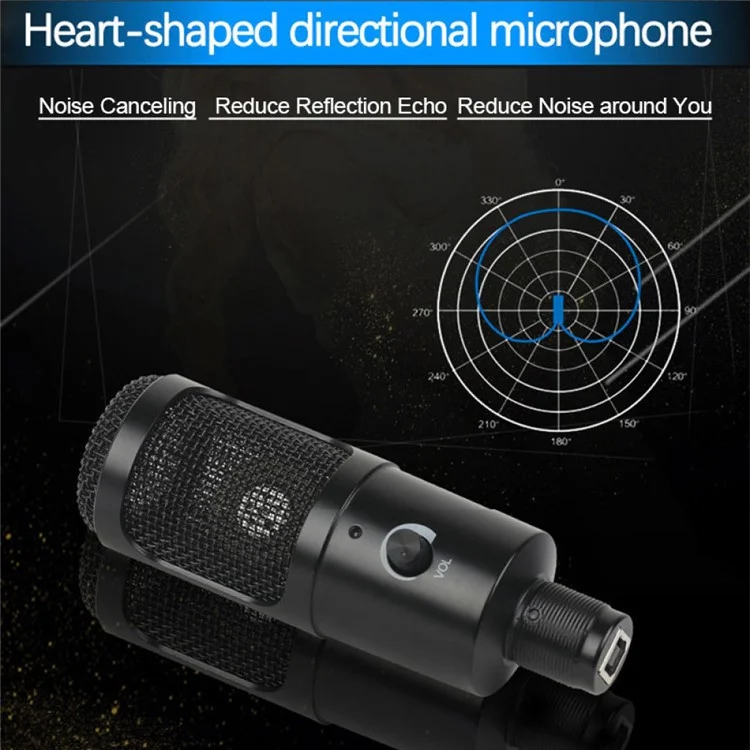 A6+35 Microphone Set USB Wired Unidirectional Microphone External Cardioid Recording Mic Kit with Shock-Proof Clip for Livestreaming/Gaming/Karaoke/Singing/Teaching