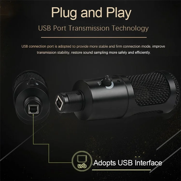A6+35 Mikrofon-Set USB verkabelt, unidirektionales Mikrofon, externe Nieren-Aufnahmemikrofon-Set mit schockresistenter Halterung für Livestreaming/Gaming/Karaoke/Gesang/Unterricht