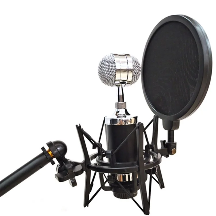 TEYUN Condenser Microphone Shockproof Mount Holder Mic Recording Bracket with Pop Filter - SH-101